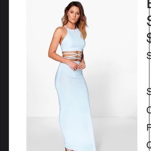 Cross Over Tie Cami & Skirt Set